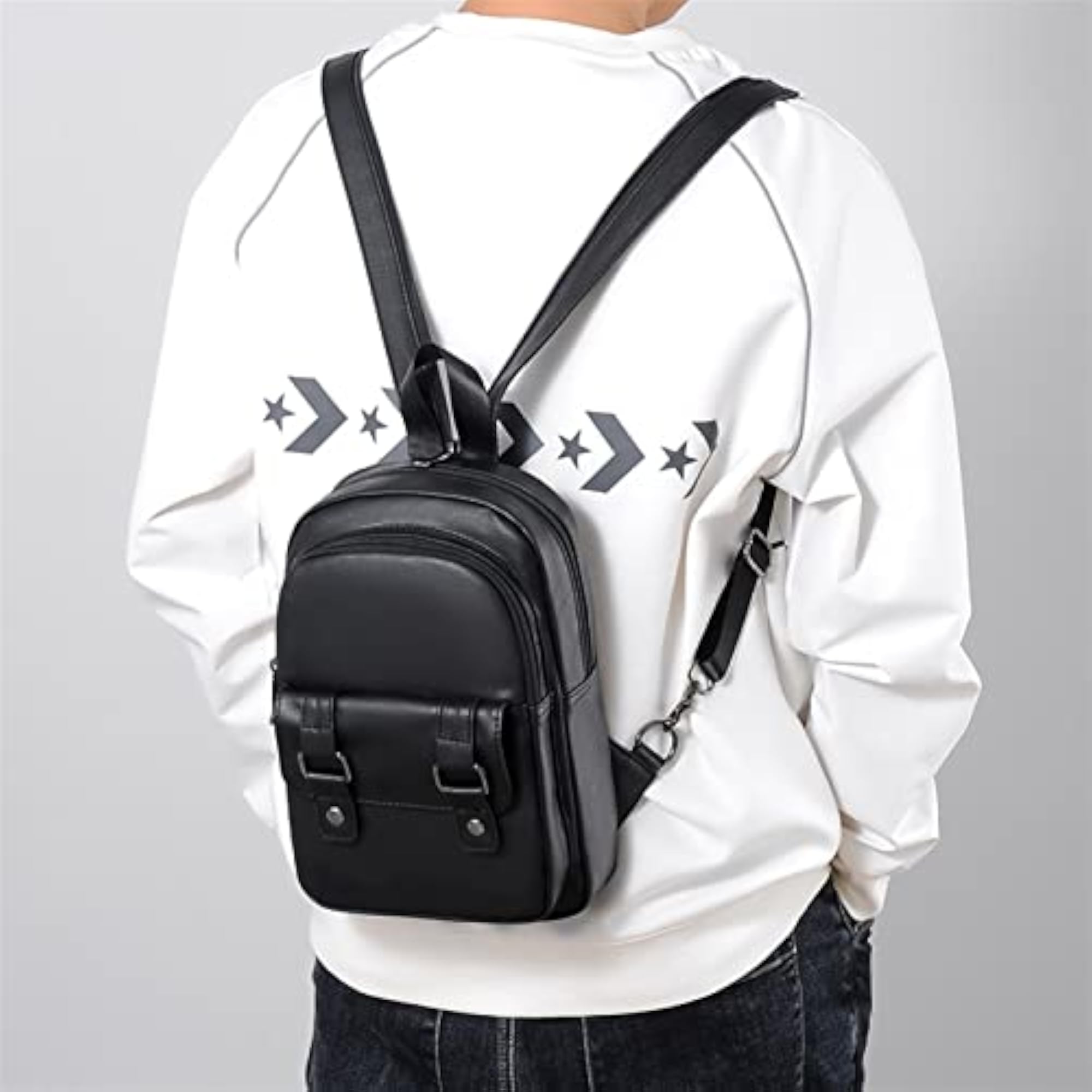 Small Synthetic Leather Mini Backpack for Travel